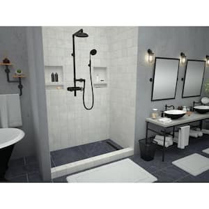Redi Trench 48 in. L x 30 in. W Alcove Single Threshold Shower Pan Base with Right Trench Drain in Matte Black