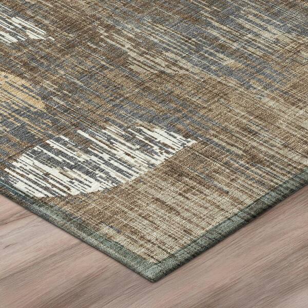 Chantille Machine Washable Indoor/Outdoor Abstract ACN3162 Chocolate 2 ft. x 7 ft. Runner Rug