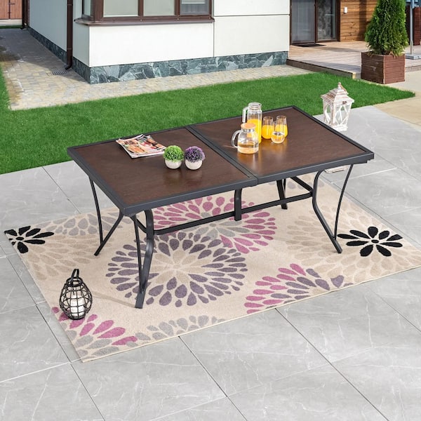 Brown Metal Outdoor Dining Table