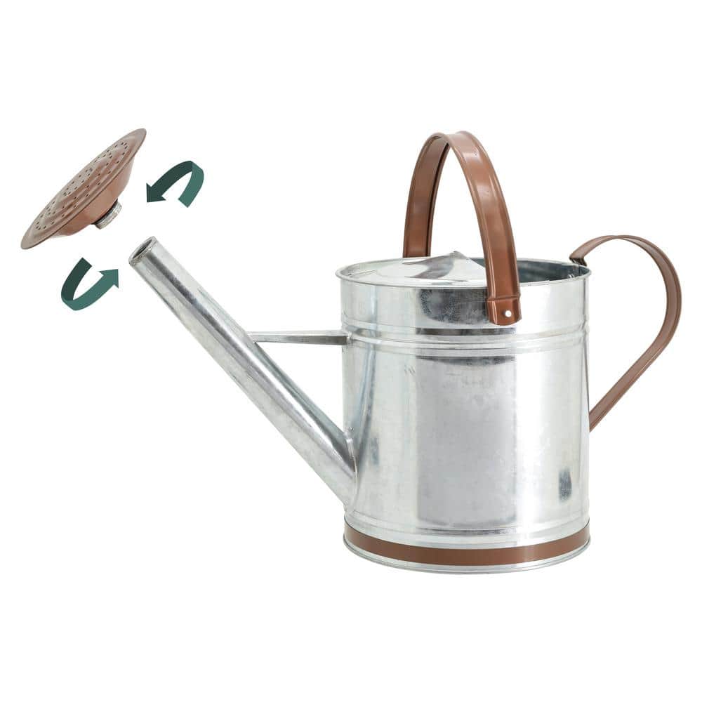 Classic 2.6 Gal Shiny Galvanized Metal Watering Can