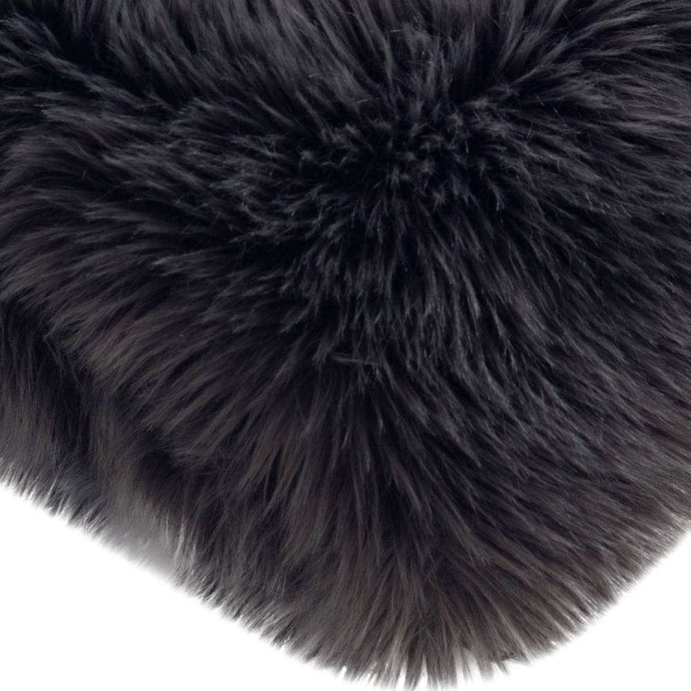 Luxurious Gray Faux Fur Throw Blanket with Poly-Suede Backing