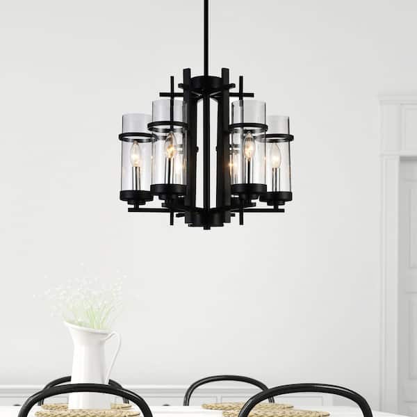 Sierra 6 Light Up Chandelier With Black Finish