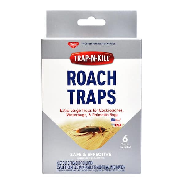 Enoz Trap-N-Kill Cockroach Traps (6-Traps Plus 3-Baits)