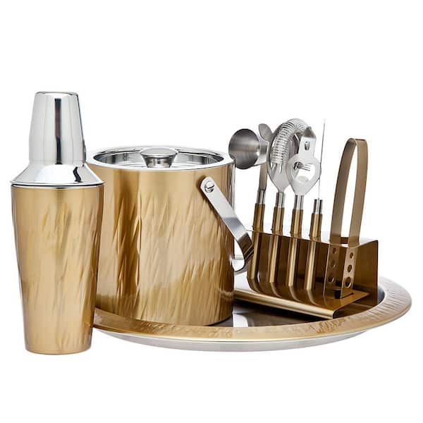 Golden Cocktail Shaker Set - Stainless Steel - 11 PCS from Apollo Box
