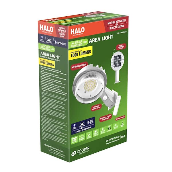 SBL 75-Watt Equivalent Integrated LED Gray MTN+D2D Outdoor Solar Barn Light, 1000 lumens at 5000K, weather resistant