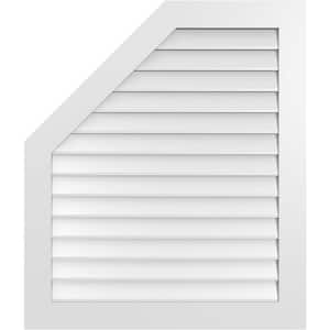 36 in. x 42 in. Octagonal Surface Mount PVC Gable Vent: Decorative with Standard Frame
