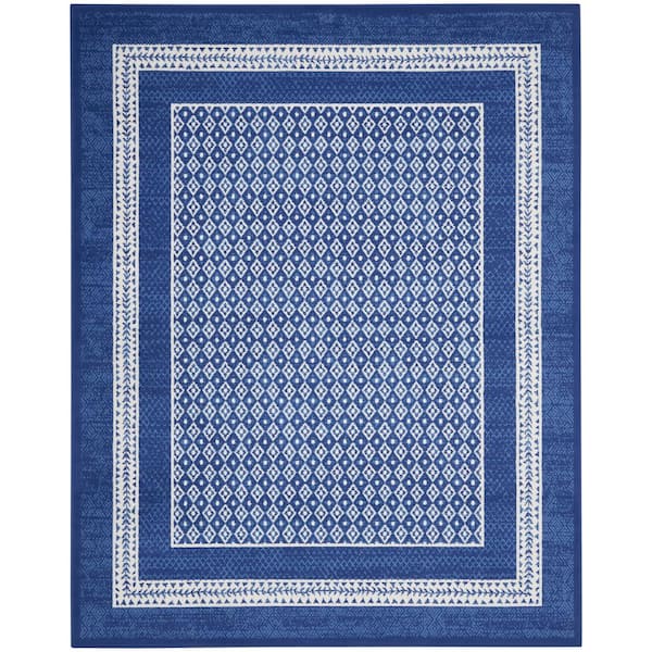 Nourison Whimsicle Navy 8 ft. x 10 ft. Geometric Contemporary Area Rug