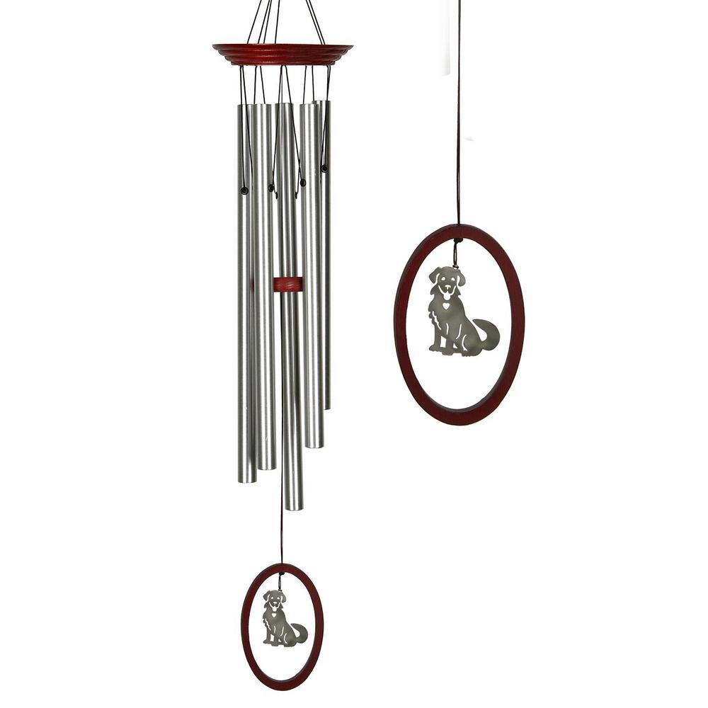 WOODSTOCK CHIMES Signature Collection, Wind Fantasy Chime, 24 in. Dog Silver Wind Chime WFCD
