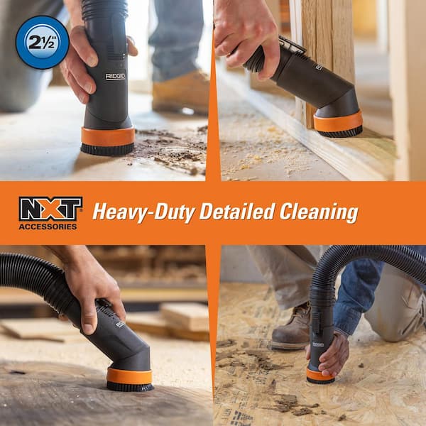 2-1/2 in. MAX2501 NXT Max Locking Rotating Dusting Brush Accessory Shop Vacuum Attachment for RIDGID NXT Wet Dry Vacs