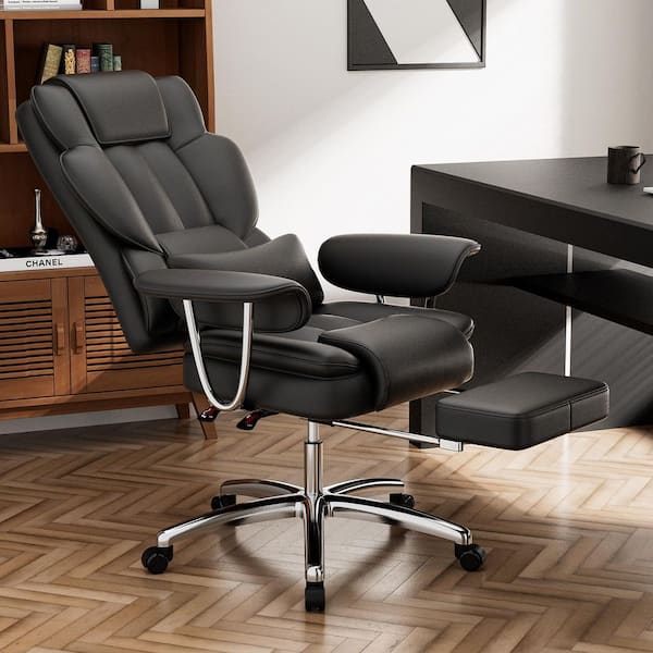 Sophia Big and Tall Faux Leather High Back Executive Chair in Black with Lumbar Support, Ergonomic Office Chair