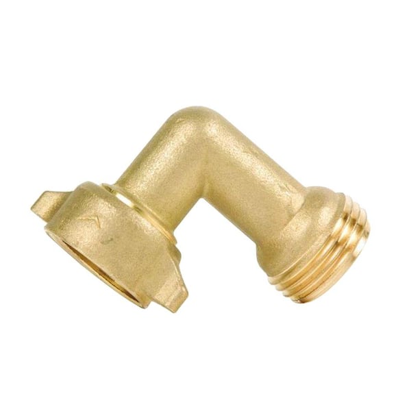 Camco 1 in. Brass 90-Degree Hose Elbow with Gripper