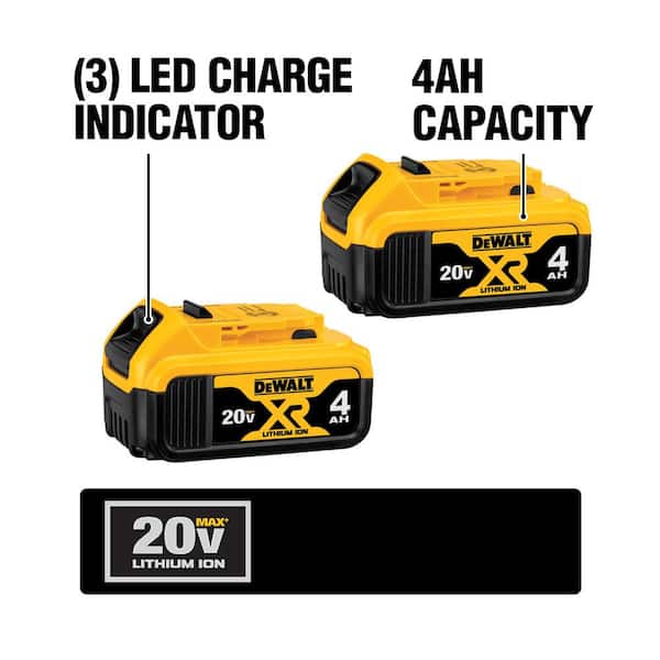DEWALT 20V MAX Cordless 3 Tool Combo Kit with 2 20V 4.0Ah Batteries and Charger DCK351M2 The Home Depot