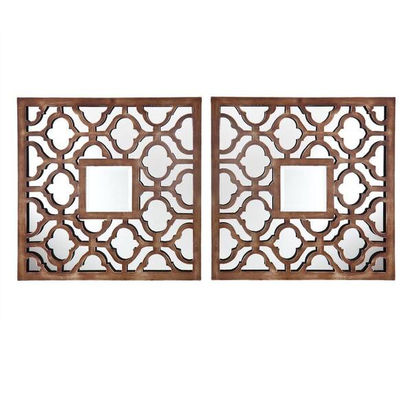 Southern Enterprises 20.25 in. x 20.25 in. Oil Rubbed Bronze Montgomery Decorative Framed Mirror (Set of 2)