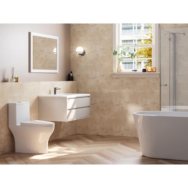 Ally 17 in. Tall 1-Piece 1.1/1.6 GPF Dual Flush Elongated ADA Compliant Height Toilet in White with Soft Closed Seat