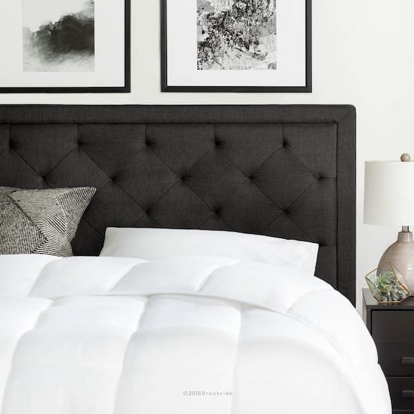 Brookside Upholstered Charcoal Full with Diamond Tufting Headboard