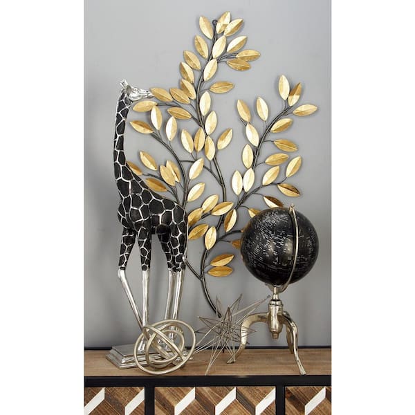 Litton Lane Metal Brass Sun Wall Decor with Distressed Copper Like Finish  97918 - The Home Depot