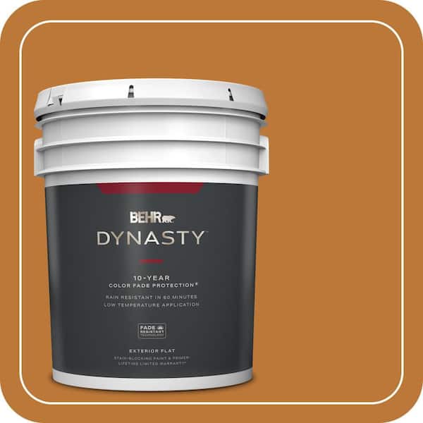 BEHR DYNASTY 5 gal. #290D-7 Crispy Gingersnap Flat Exterior Stain-Blocking Paint & Primer