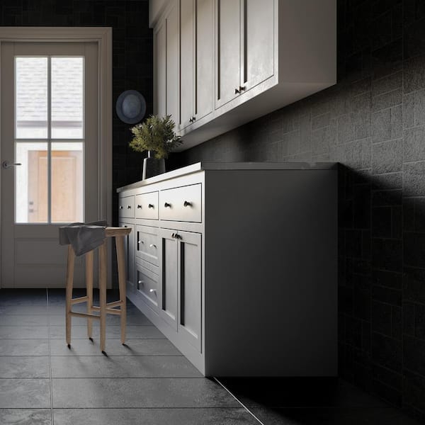 Dominion Charcoal Black 11.81 in. x 15.74 in. Matte Porcelain Floor and Wall Mosaic Tile (1.29 sq. ft./Each)