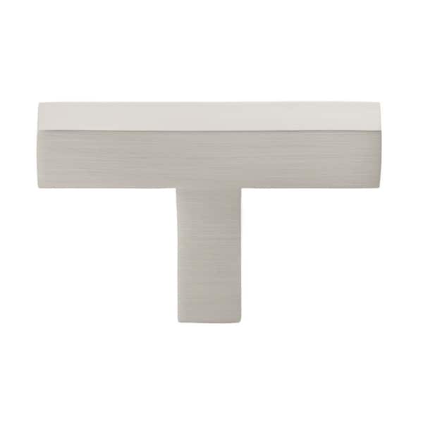 GLIDERITE 2 in. Satin Nickel Finish Solid Square Cabinet Knob (10-Pack)