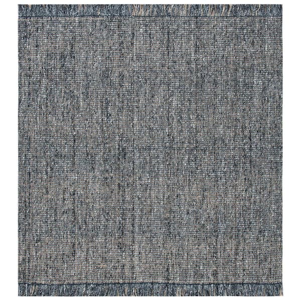 SAFAVIEH Natural Fiber Charcoal/Beige 4 ft. x 4 ft. Woven Thread Square Area Rug
