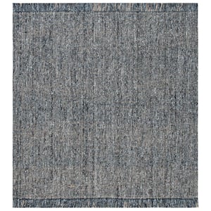 Natural Fiber Charcoal/Beige 6 ft. x 6 ft. Woven Thread Square Area Rug