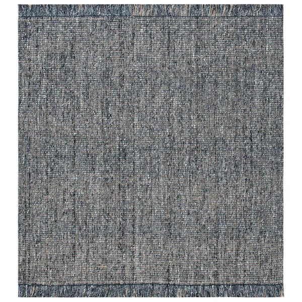 Natural Fiber Charcoal/Beige 8 ft. x 8 ft. Woven Thread Square Area Rug