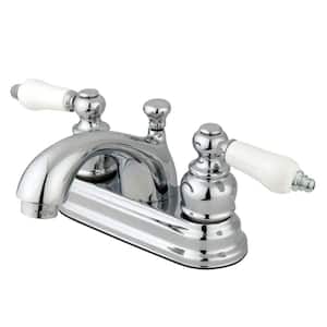 Vintage 4 in. Centerset 2-Handle Bathroom Faucet with Plastic Pop-Up in Polished Chrome