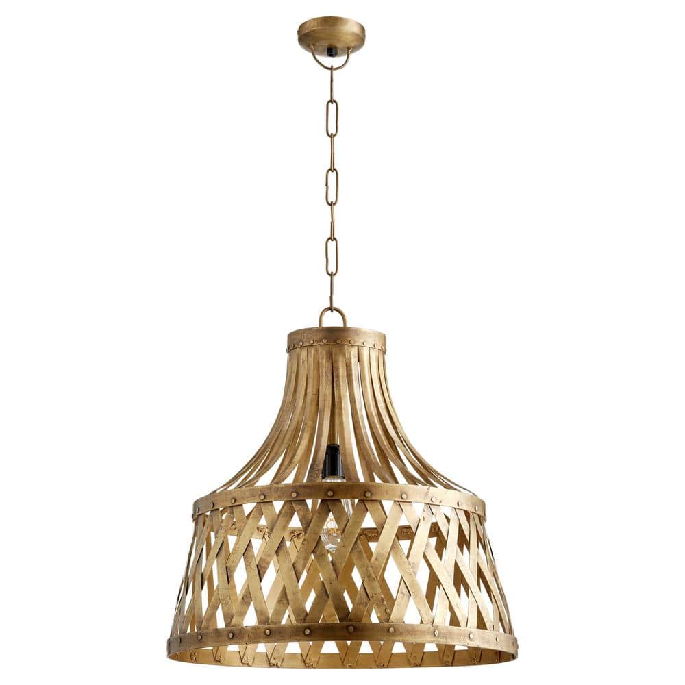 Artisan Brass Basket Cage 40W Pendant Light