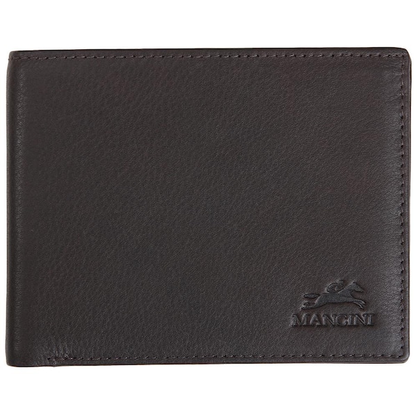 MANCINI Monterrey Collection Brown Leather RFID Secure Billfold Wallet