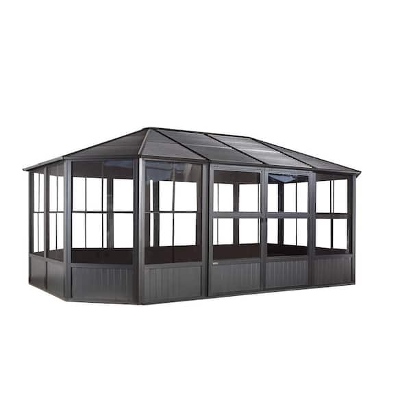 Charleston 12 ft. x 18 ft. Dark Grey Solarium