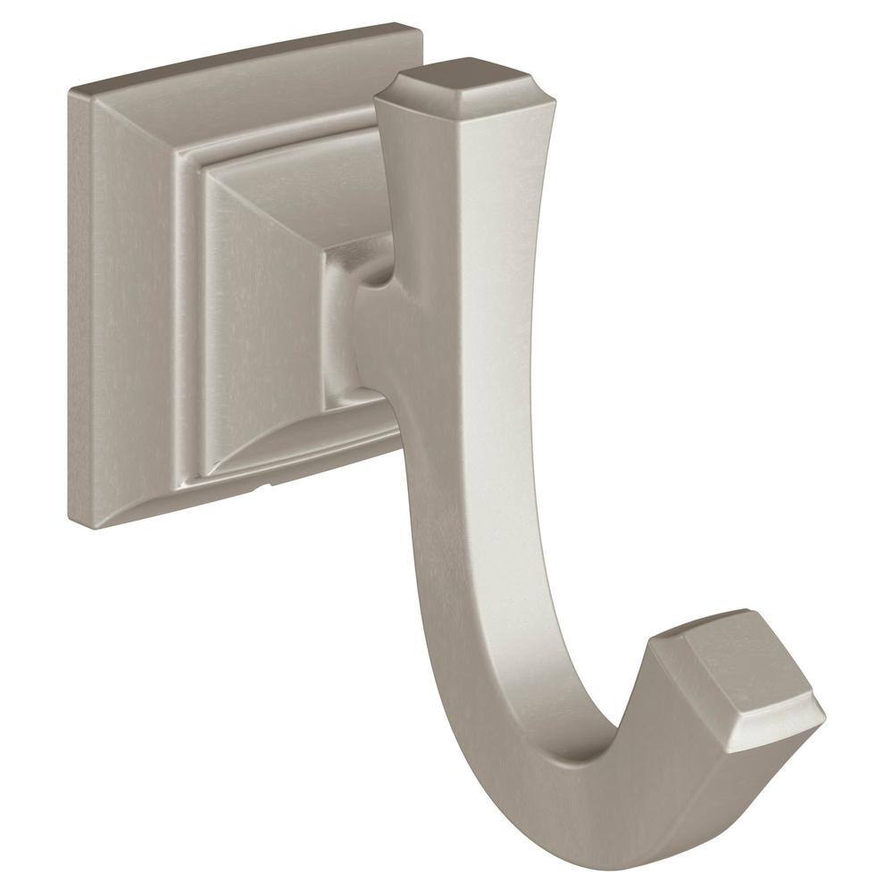 TS Series Single J-Hook Robe Towel Hook in Brushed Nickel