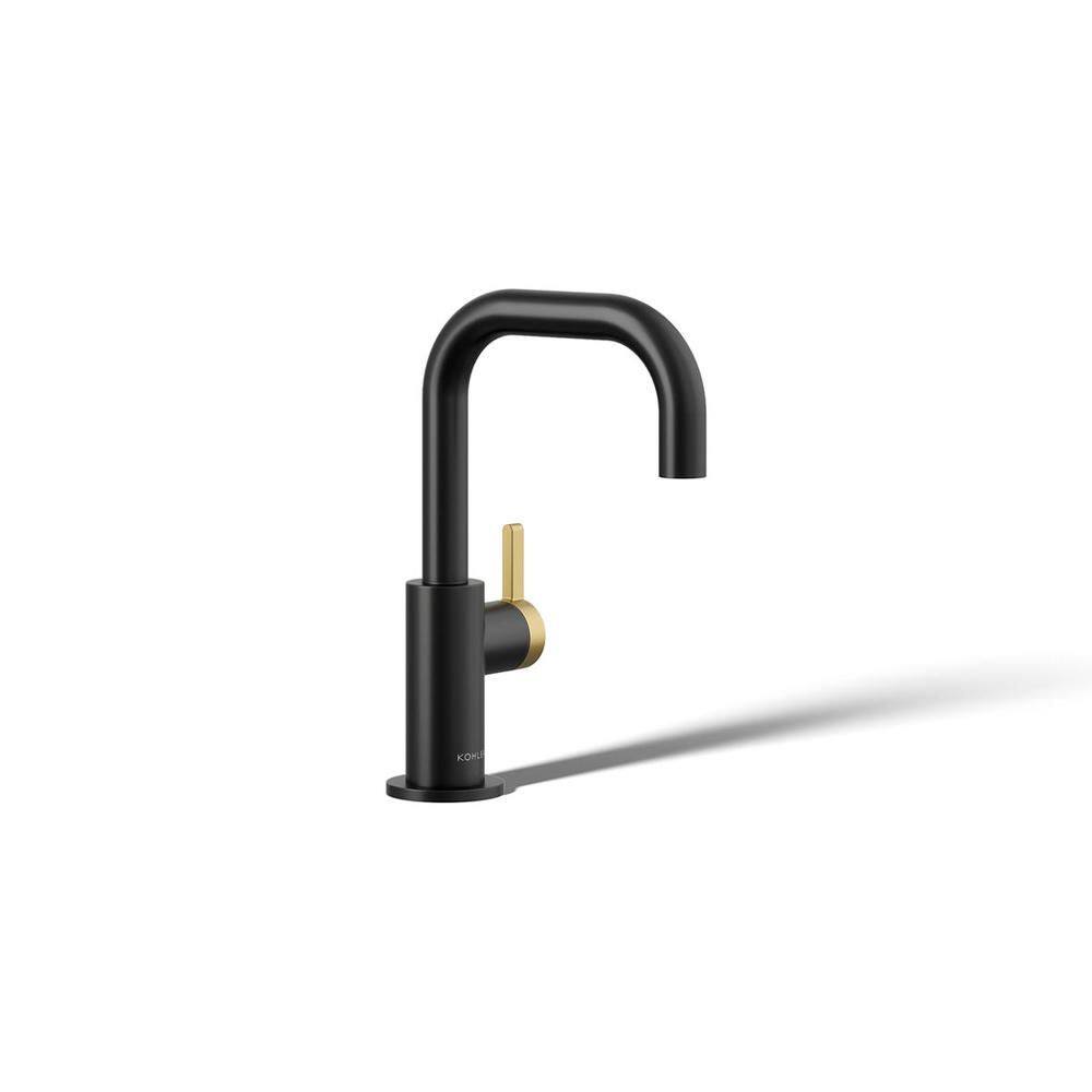 Components 1 Handle Beverage Faucet with 360 Degree Swivel Faucet in Matte Black with Brushed Moderne Brass price history on PriceWatchPro