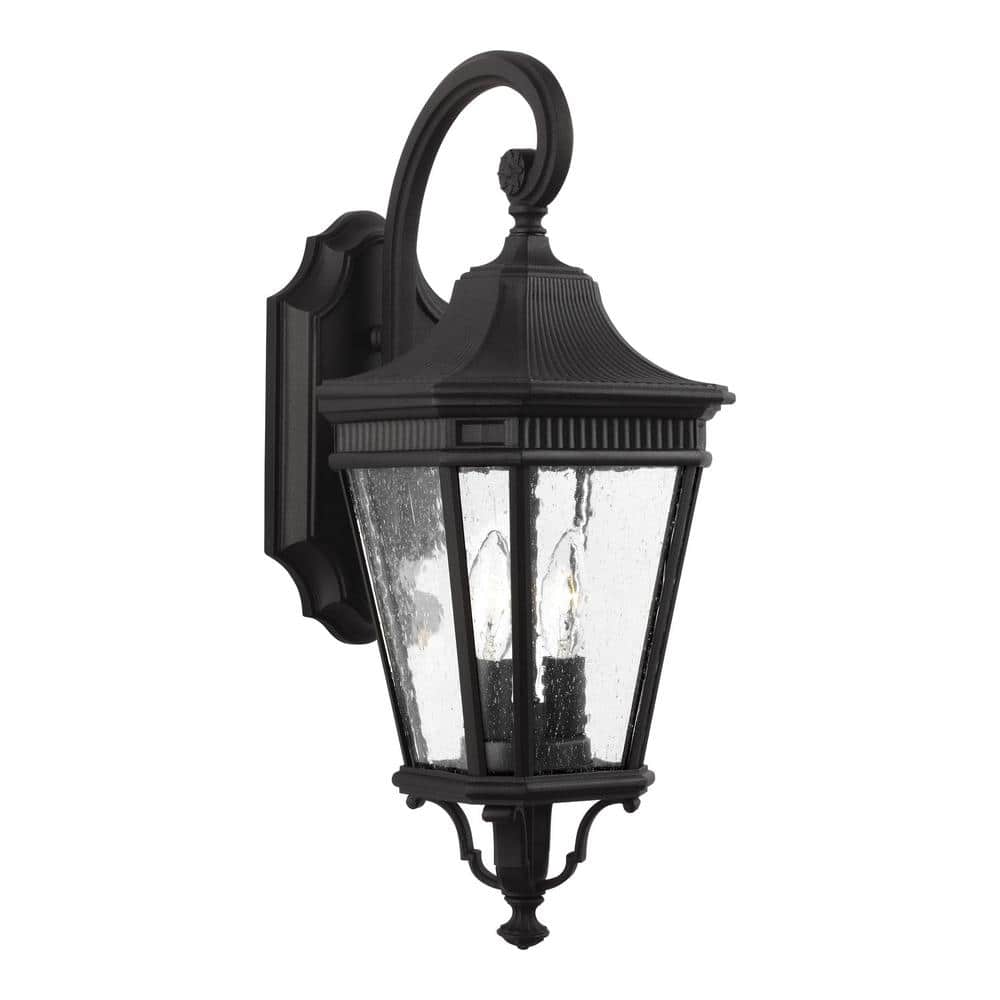 Black Aluminum Outdoor Lantern with Clear Beveled Glass