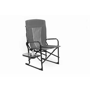 Grey Steel Frame Lawn Chair-250 lbs. Capacity, PVC Polyester