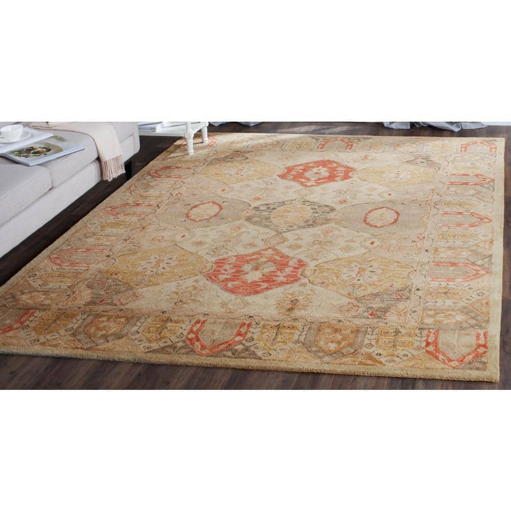 Heirloom Beige Round Hand-Tufted Wool Area Rug - 8'3" x 11'