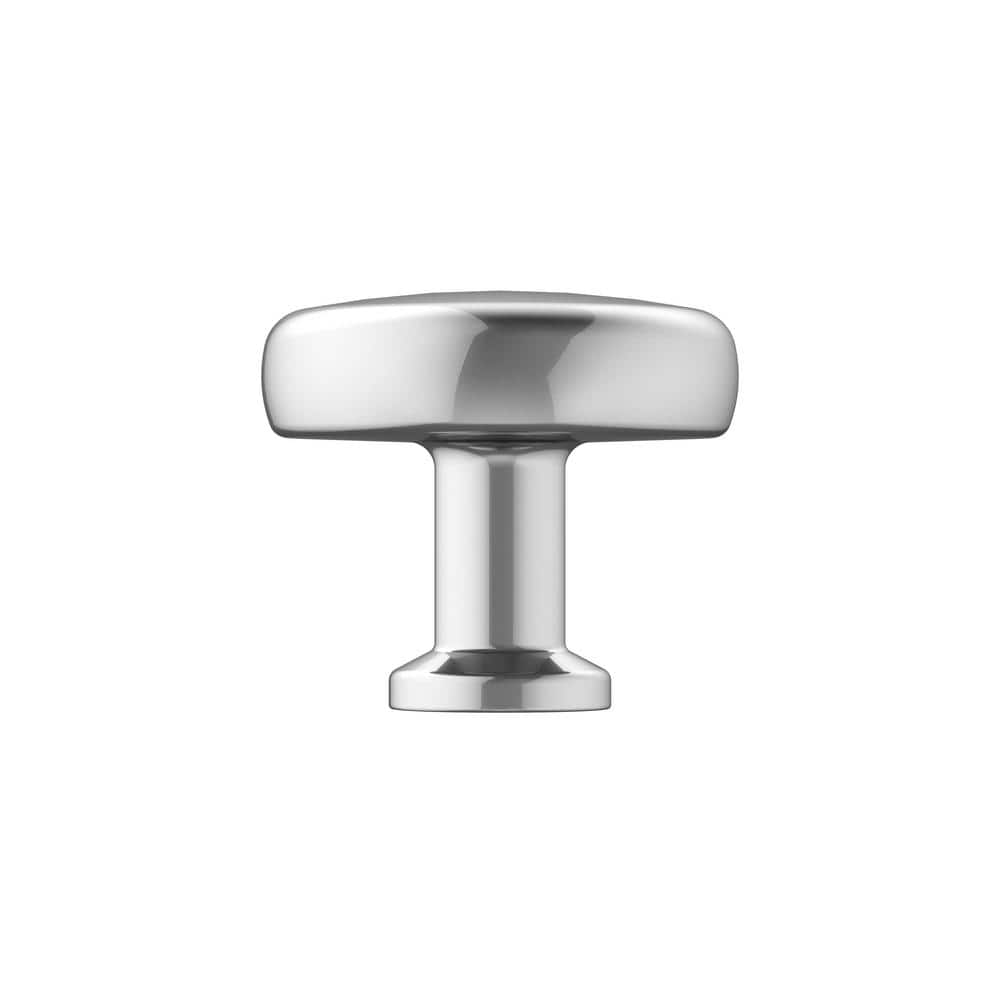 Polished Chrome Round Cabinet Knob with Mounting Hardware