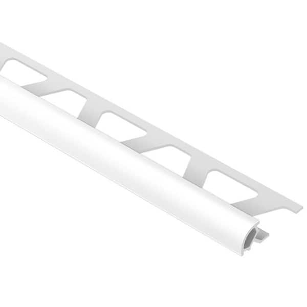 Schluter Rondec Bright White 7/16 in. x 8 ft. 2-1/2 in. PVC Bullnose Tile Edging Trim