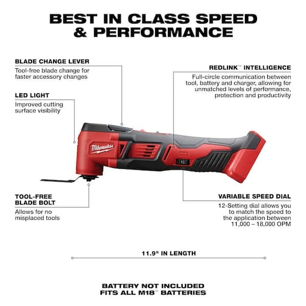 M18 18-Volt Lithium-Ion Cordless Oscillating Multi-Tool (Tool-Only) M18 18-Volt Lithium-Ion Cordless Oscillating Multi-Tool (Tool-Only)