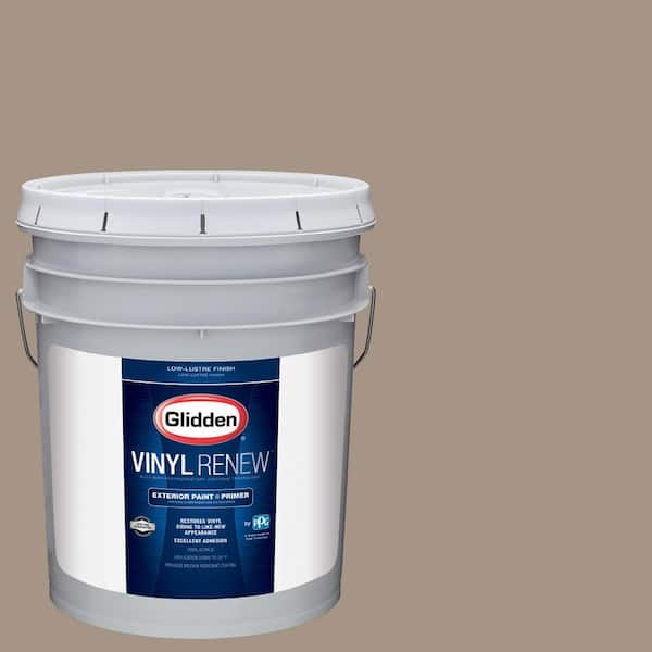 Glidden Vinyl Renew 5 gal. #HDGWN38D Brushwood Tan Low-Lustre Exterior Paint with Primer