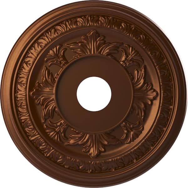Ekena Millwork 19" OD x 3-1/2" ID x 1" P Baltimore Thermoformed PVC Ceiling Medallion Fits Canopies up to 7-3/4", Metallic Dark Copper