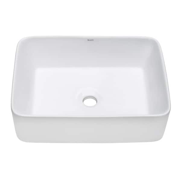 Vista 19 in. Vessel Bathroom Sink in White Porcelain