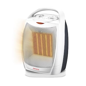 1500-Watt 10.2 in. Electric Oscillating Room Ceramic Heater with Handle, Overheat Protection, Tip Over Auto Shutoff