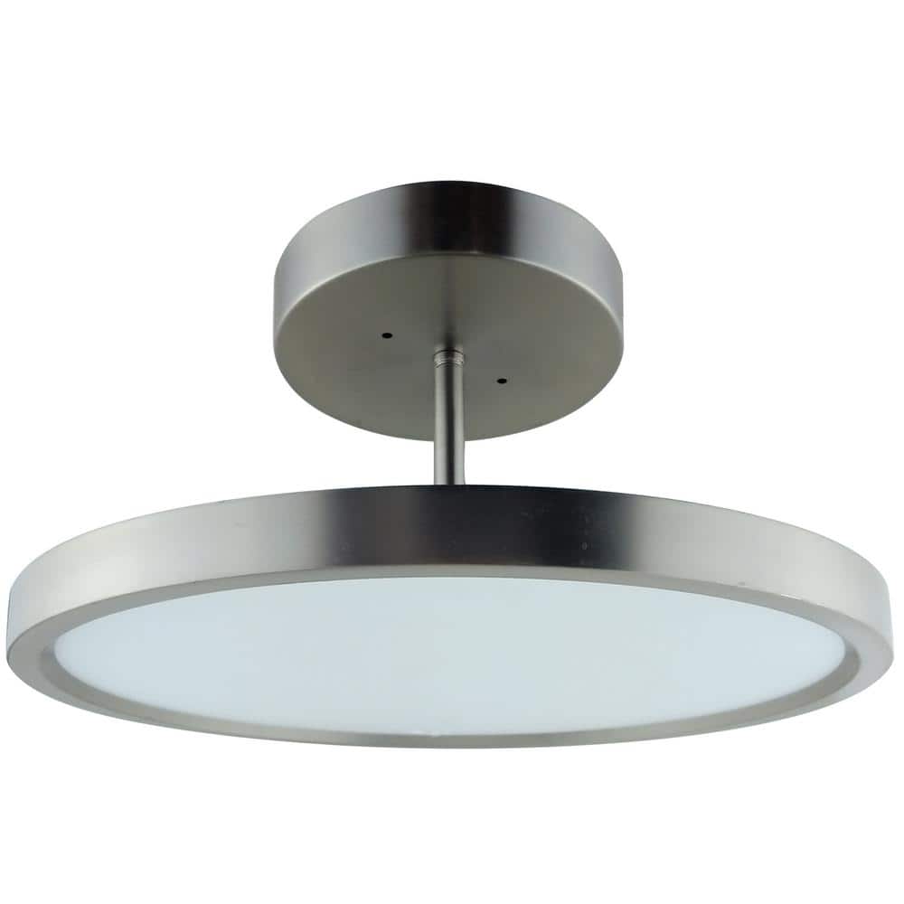 15 in. 1-Light Satin Nickel Modern Pendant Color Selectable LED 3000K 4000K 5000K Semi-Flush Mount Light price history on PriceWatchPro