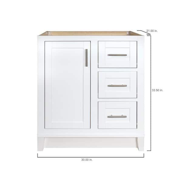 Glacier Bay Kinghurst 30 In W X 21 D 33 5 H Bathroom Vanity Cabinet Only White Khwht30dy The Home Depot Glacier Bay Kinghurst 30 In W X 21, 30 Inch Bathroom Vanity Cabinet Only