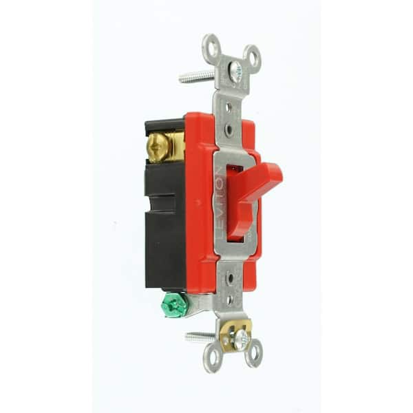 20 Amp Industrial Grade Heavy Duty 3-Way Toggle Switch, Red 1223-2R