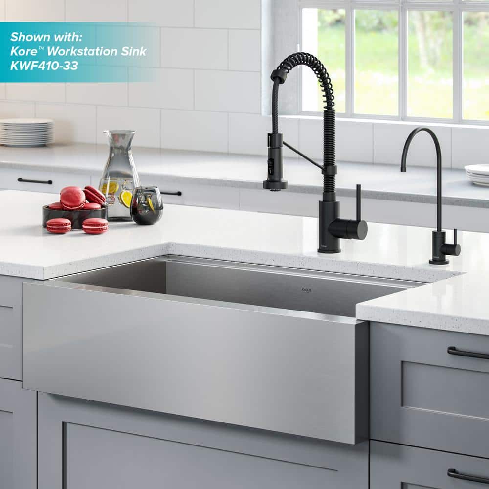 Matte Black Commercial Style Pull-Down Kitchen Faucet with Spray