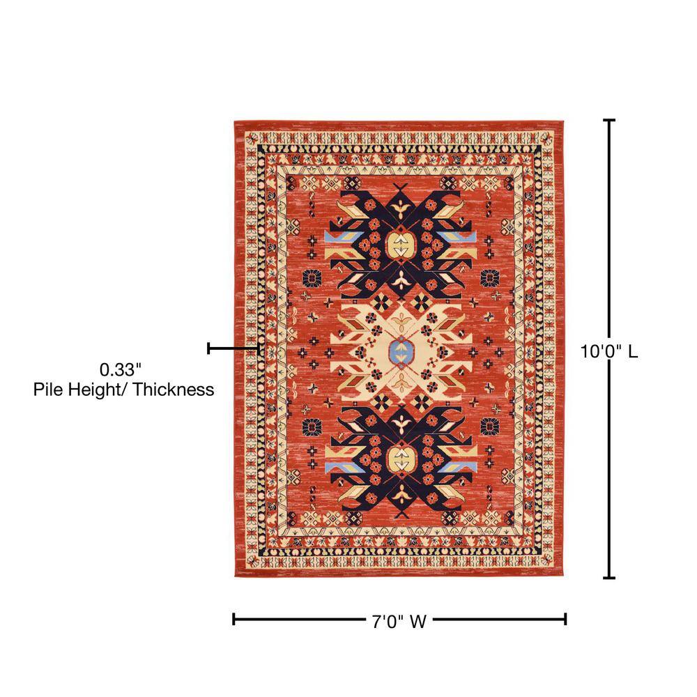 Handmade Rectangular Terracotta Stain-Resistant Indoor Rug