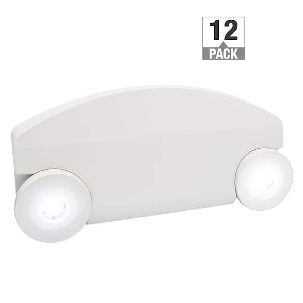 60-Watt Equivalent 2-Head White 2.4-Watt 249 Lumens Linear Integrated LED Emergency Light 6500K Daylight (12-Pack)