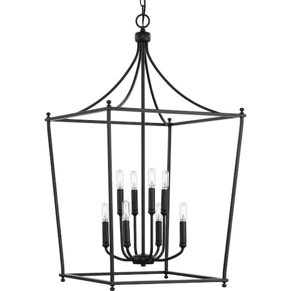 Parkhurst 20 in. 8-Light Matte Black New Traditional Chandelier for Foyer