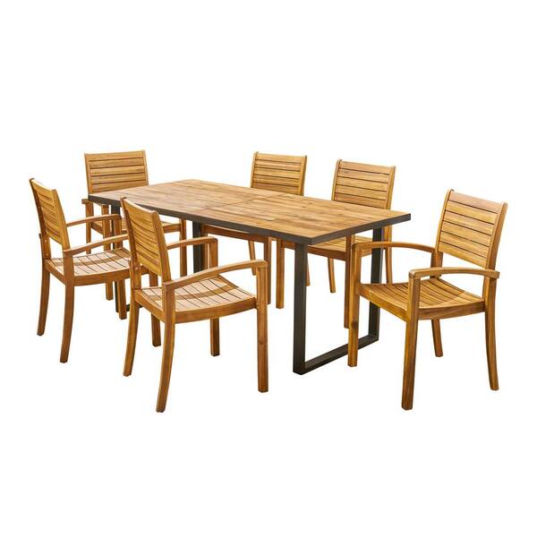 7 piece timber dining set